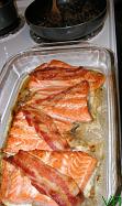Broiled salmon